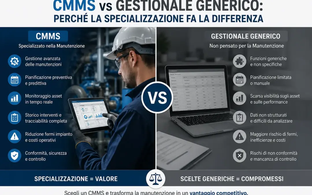 CMMS vs gestionale generico: perché la specializzazione fa la differenza