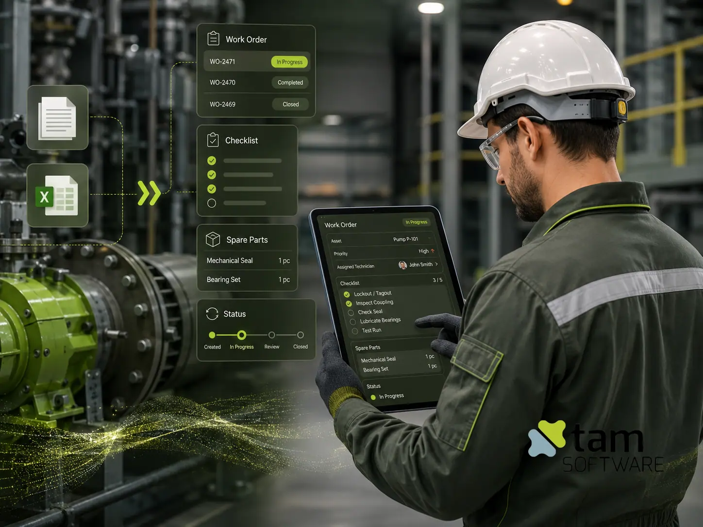 Ordine di lavoro digitale manutenzione – TAM Software MIG Ordine di lavoro digitale nella manutenzione industriale gestito con CMMS MIG